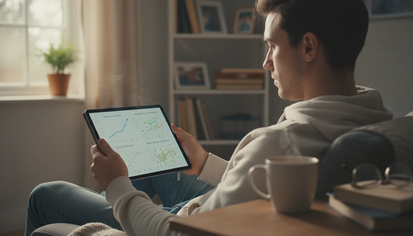 Person comparing basketball statistics on tablet