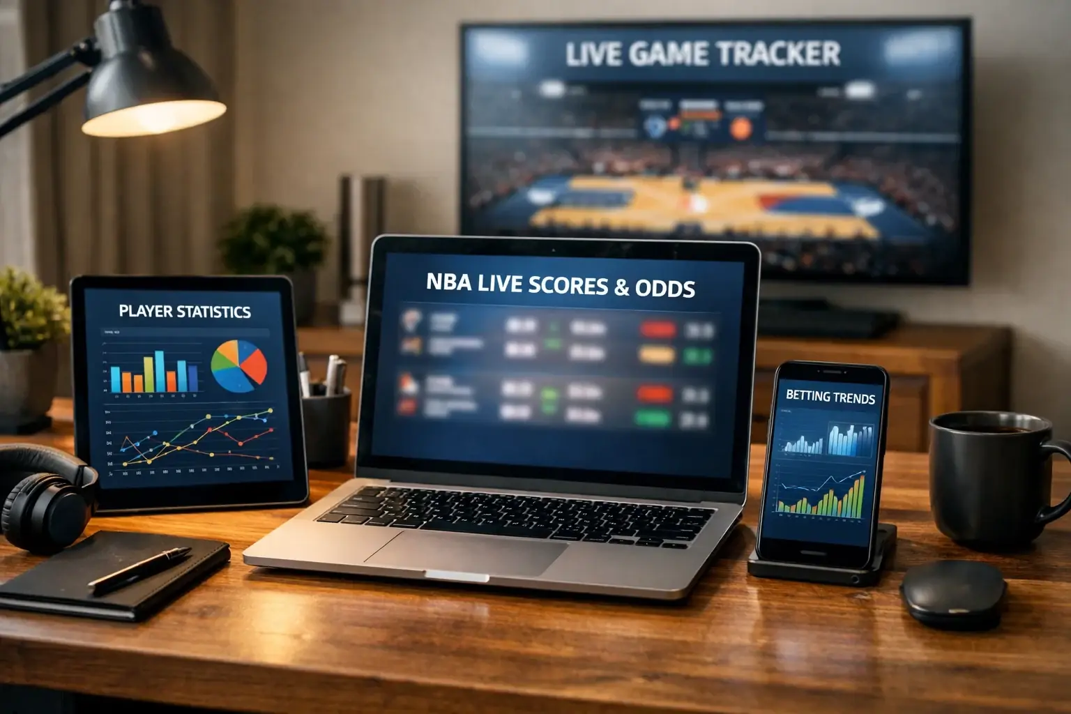 Multi-device setup for tracking live NBA games