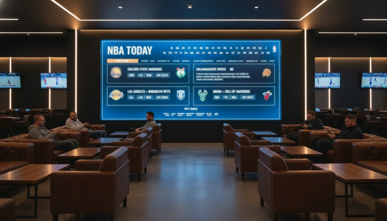 Digital sportsbook display showing NBA betting lines
