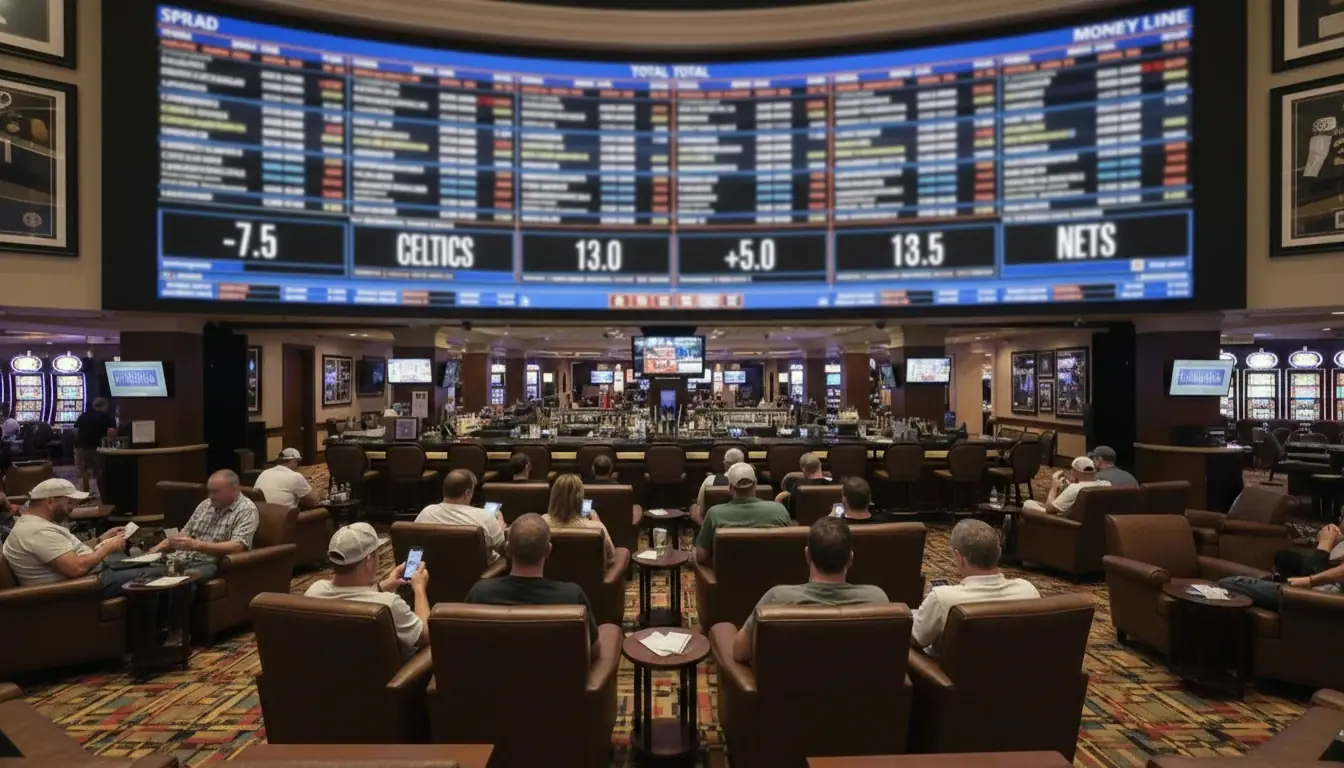 Sports betting board showing adjusted point spreads
