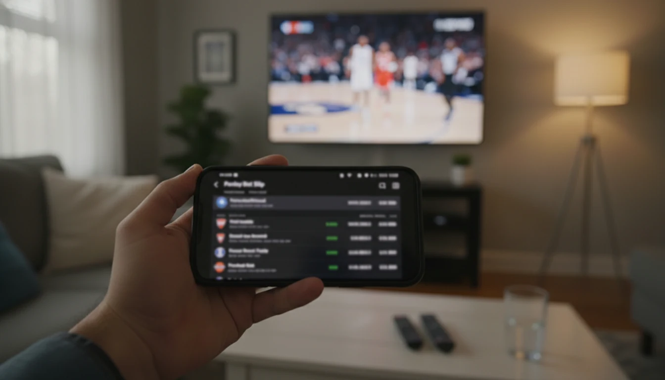 Smartphone showing same game parlay betting slip